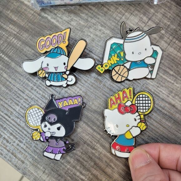 Brand New Set of 4 Sario Kuromi Hello Kitty Pins - Picture 3 of 5